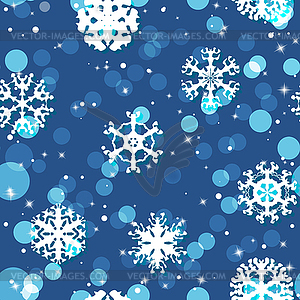 Snowflakes Winter seamless texture, endless pattern - vector clip art