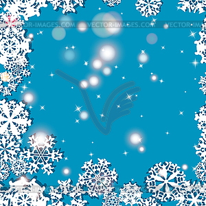 Snowflakes Winter seamless border, seamless texture - vector image