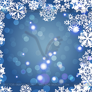 Snowflakes Winter seamless border, seamless texture - vector image