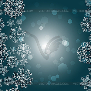 Snowflakes Winter seamless border, seamless texture - vector image