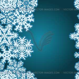 Snowflakes Winter seamless border, seamless texture - vector clip art