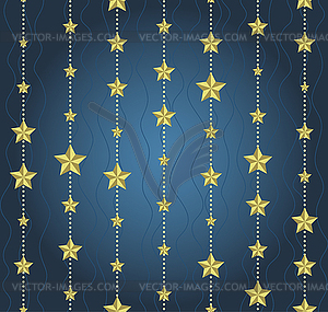 Background with garlands of stars - vector clipart