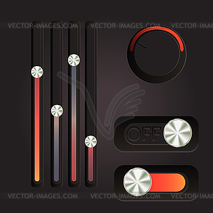 User interface power slider buttons - vector clip art