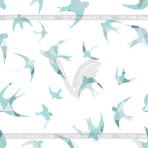 Seamless texture with swallows - vector clipart