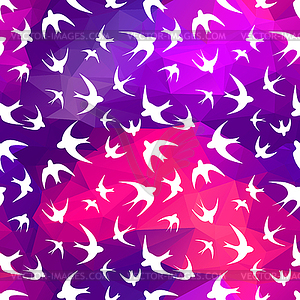 Swallow and triangle - color vector clipart