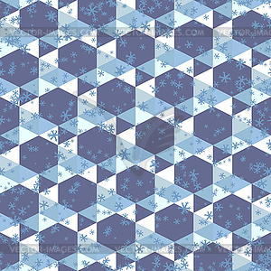 Triangle, hexagon and snowflake - vector clip art