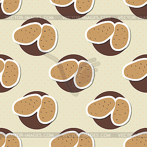 Potato pattern. Seamless texture with ripe potatoes - vector clipart