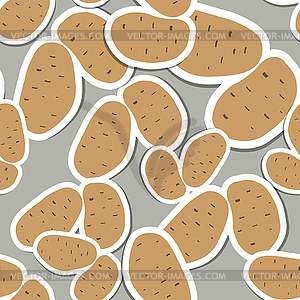 Potato pattern. Seamless texture with ripe potatoes - vector clipart