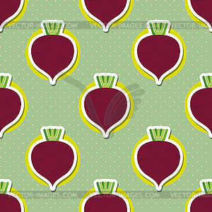 Beet pattern. Seamless texture with beetroot - vector image