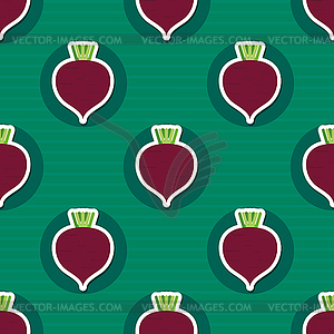 Beet pattern. Seamless texture with beetroot - vector clipart