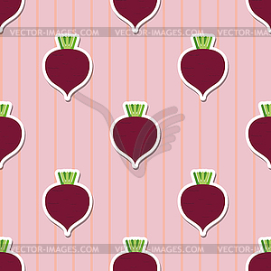 Beet pattern. Seamless texture with beetroot - color vector clipart