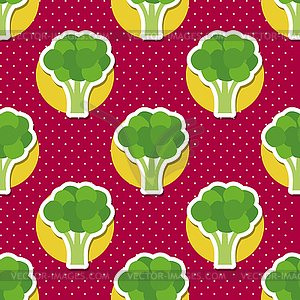 Broccoli pattern. Seamless texture - vector image