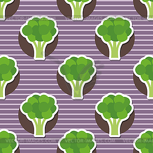 Broccoli pattern. Seamless texture - vector image