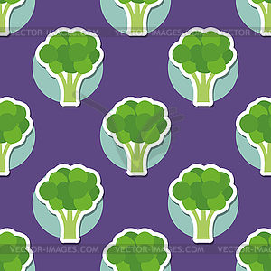 Broccoli pattern. Seamless texture - vector clipart