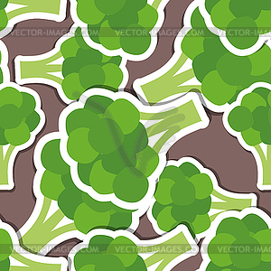 Broccoli pattern. Seamless texture - vector clip art