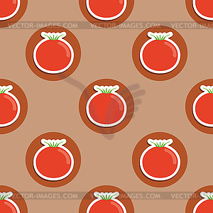 Tomato pattern. Seamless texture with ripe red - vector clipart