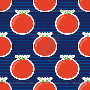 Tomato pattern. Seamless texture with ripe red - vector clip art