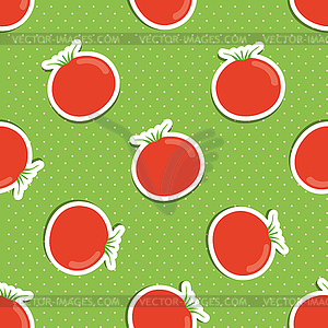 Tomato pattern. Seamless texture with ripe red - vector clipart