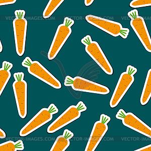 Carrot pattern. Seamless texture with ripe carrots - vector clipart