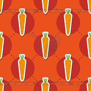 Carrot pattern. Seamless texture with ripe carrots - vector image