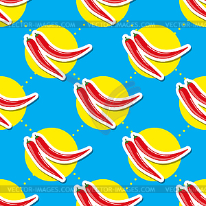 Hot pepper pattern. Seamless texture with ripe red - color vector clipart