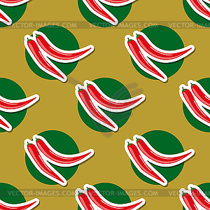 Hot pepper pattern. Seamless texture with ripe red - vector image