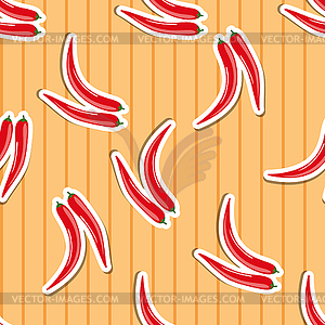 Hot pepper pattern. Seamless texture with ripe red - vector clipart