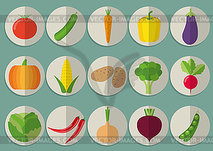 Vegetable icon set. vegetables symbol - vector clipart