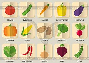 Vegetable icon set. vegetables symbol - vector clipart