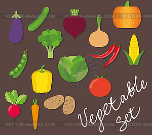 Растительное набор иконок. овощи символ - векторный клипарт EPS