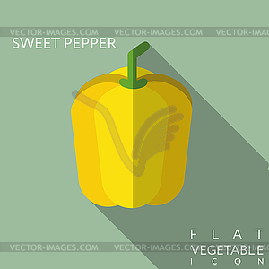 Paprika flat icon with long shadow - vector clipart