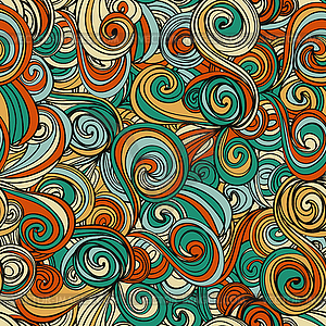 Seamless abstract hand-drawn waves pattern - vector image