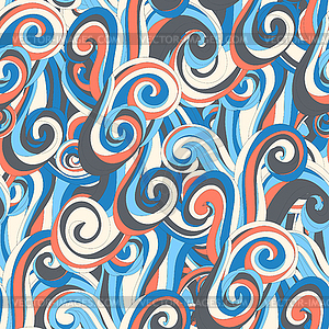 Abstract hand-drawn waves texture - vector clipart / vector image