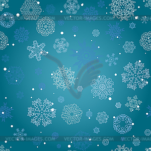 Зима бесшовных текстур со снежинками - векторное изображение клипарта
