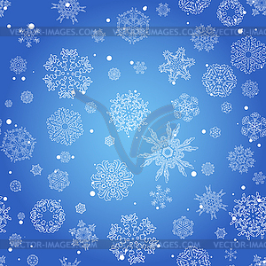 Winter seamless texture with snowflakes - vector image