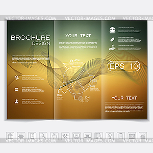 Tri-Fold Brochure mock up design. Smooth unfocused - vector clipart