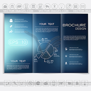 Tri-Fold Brochure mock up design. Smooth unfocused - vector clipart