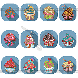 Cupcake colorful icon - vector image