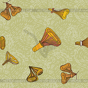 Seamless pattern of dchanterelle mushrooms - vector clipart