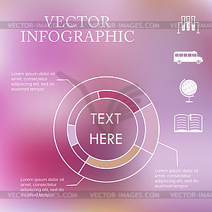 Infographic pie charts over colorful blurred - vector image