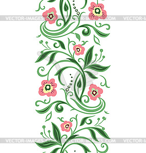 Spring green floral border - vector image