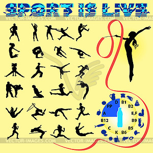 Silhouettes of different sports - vector image