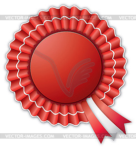 Red and White Rosette - vector clipart