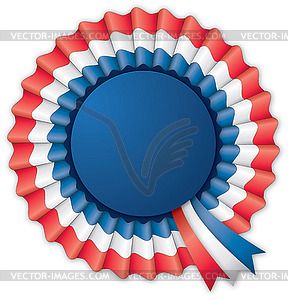 Blue red and white blank rosette - vector clip art