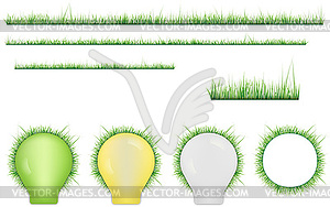 Grass Tiles and lamp - vector clipart