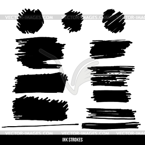 Ink strokes set. Vector design. - vector clip art