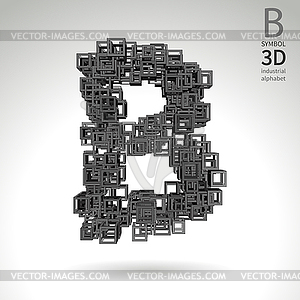 Vector abstract alphabet - symbol b - stock vector clipart