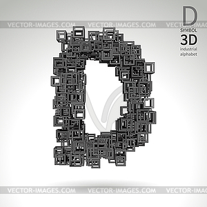 Vector abstract alphabet - symbol d - vector image