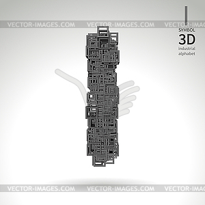 Vector abstract alphabet - symbol i - vector clip art
