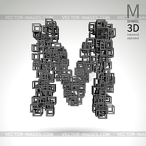 Vector abstract alphabet - symbol m - vector clip art